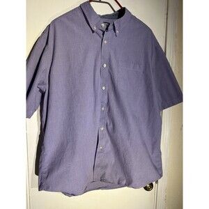 Mix & NY Purple Short Sleeve Button Down Shirt Men's XL
